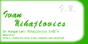 ivan mihajlovics business card